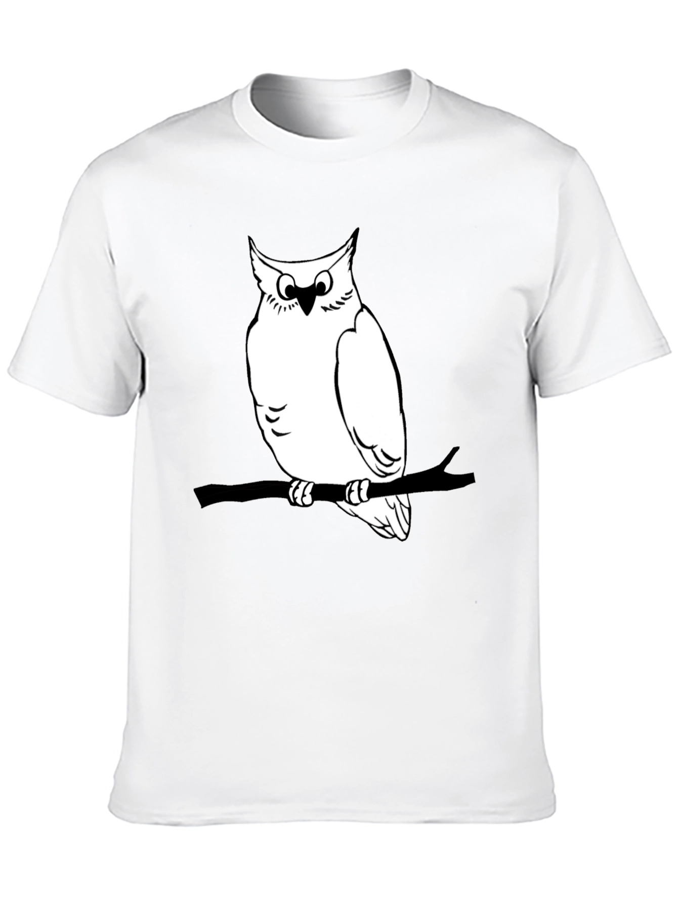 Black Owl Graphic Print Tee - Mens Black T-Shirt view 10