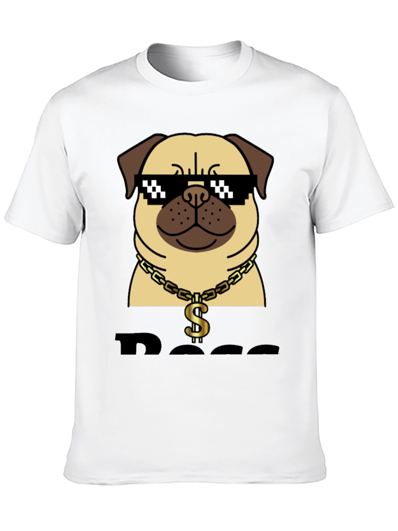Black Pug Boss T-Shirt - Funny Dog Graphic Tee view 10