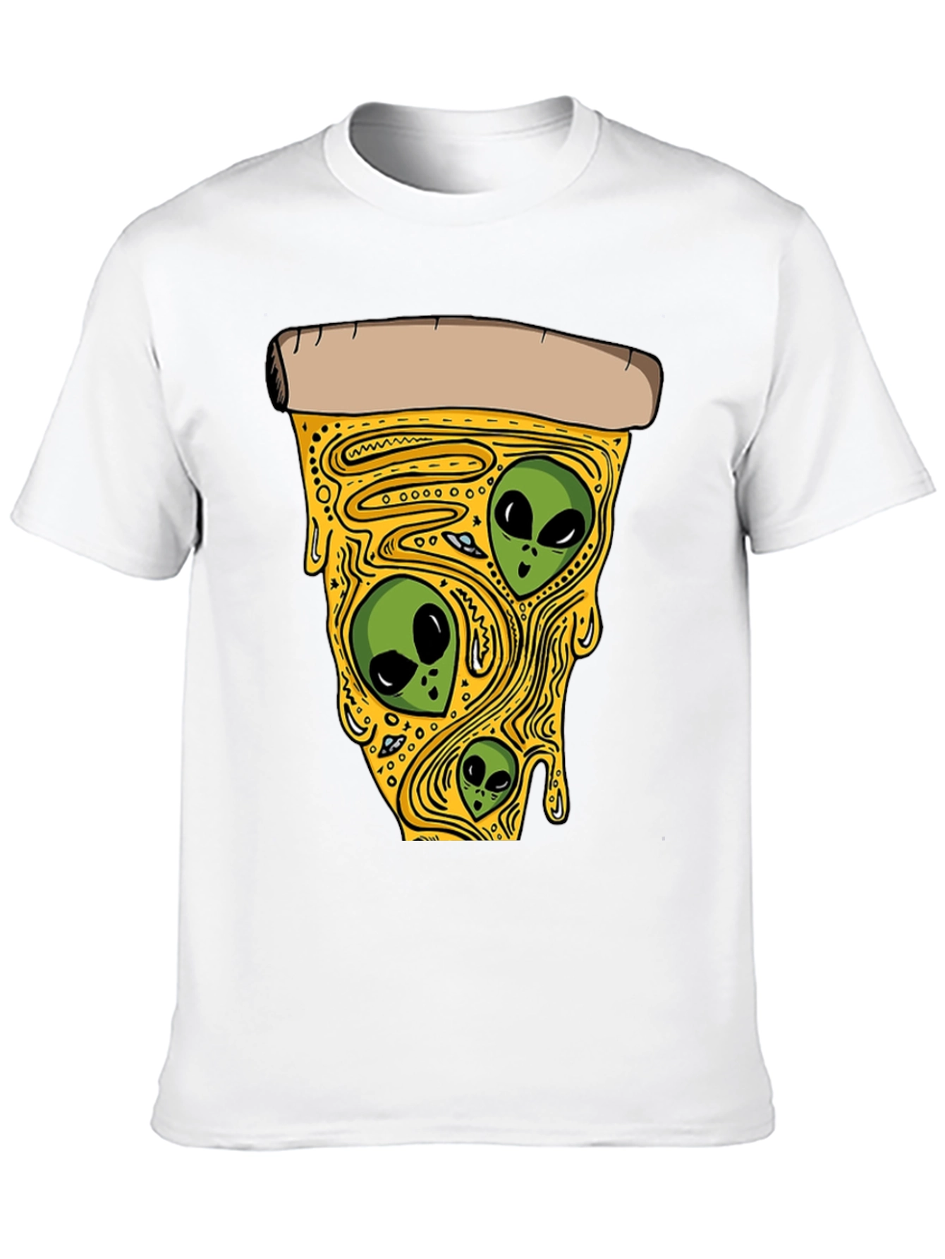 Black Alien Pizza Graphic T-Shirt view 10