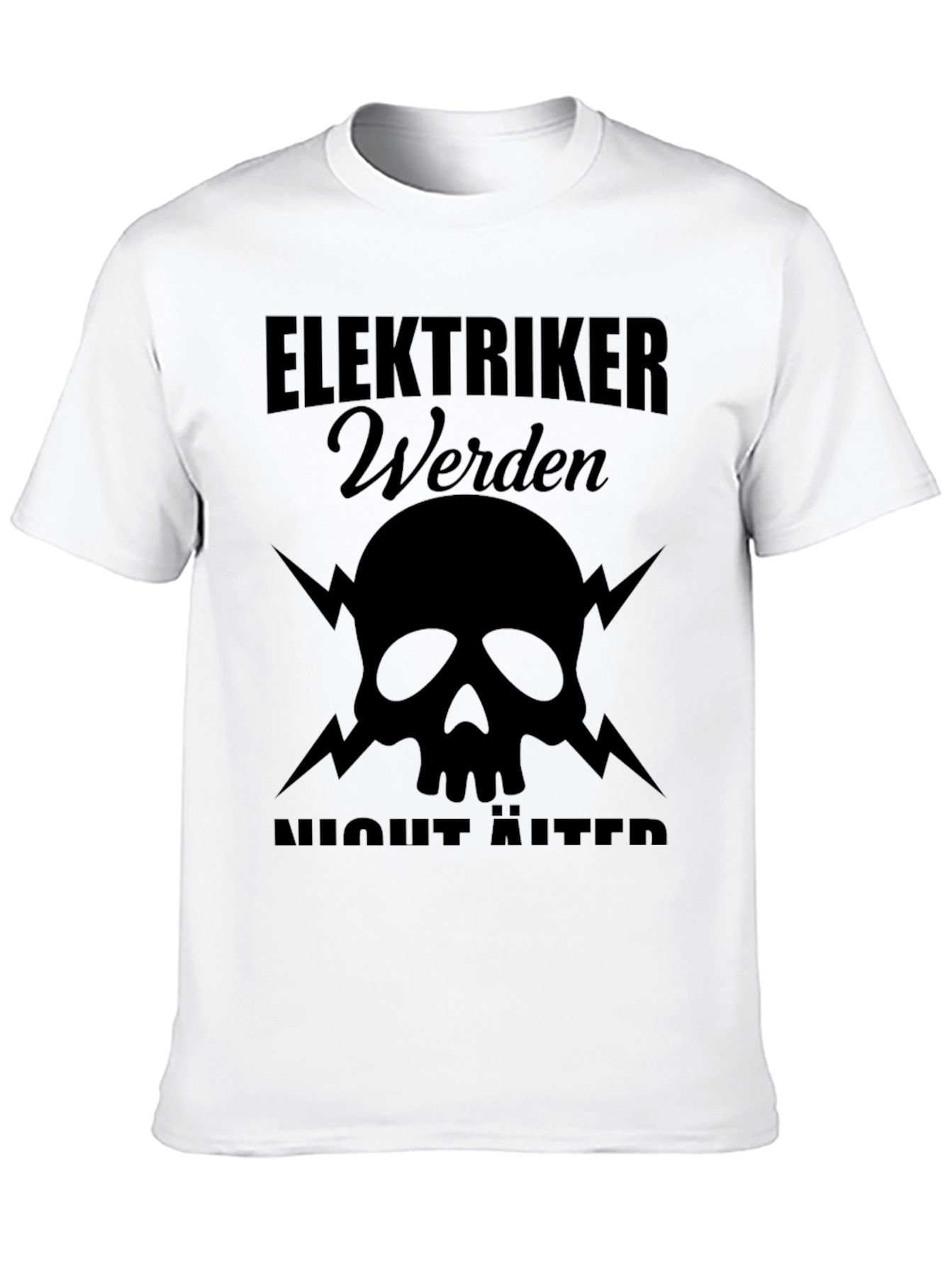 Black Elektriker Werden T-Shirt - Skull & Lightning Design view 10