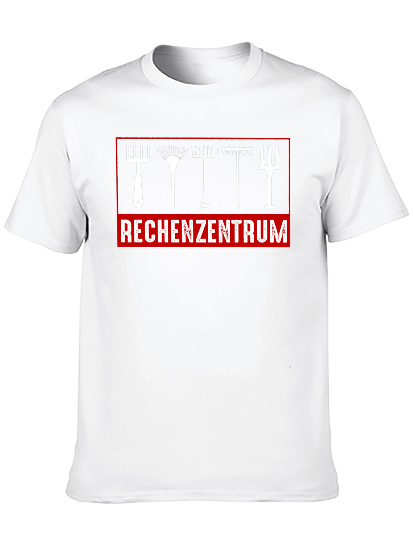 Black Gardening Tools Graphic Tee - Rechenzentrum Print T-Shirt view 10