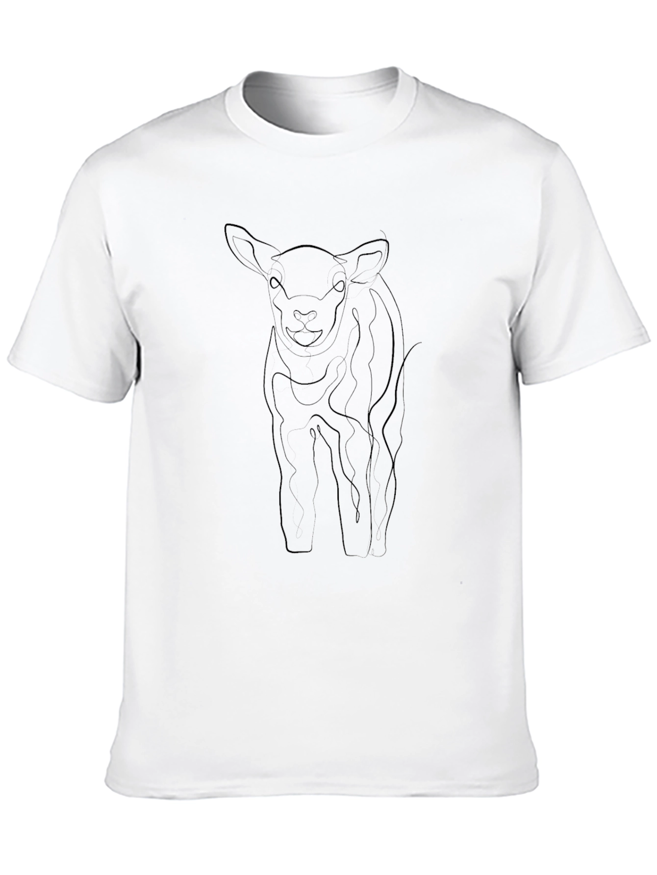 Black Minimalist Calf Line Art Tee - Black view 10