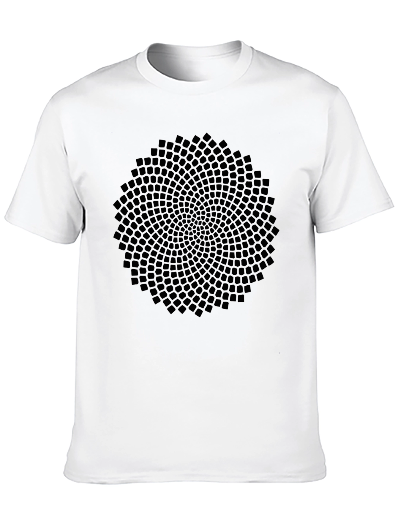 Black Geometric Pattern Black T-Shirt view 10