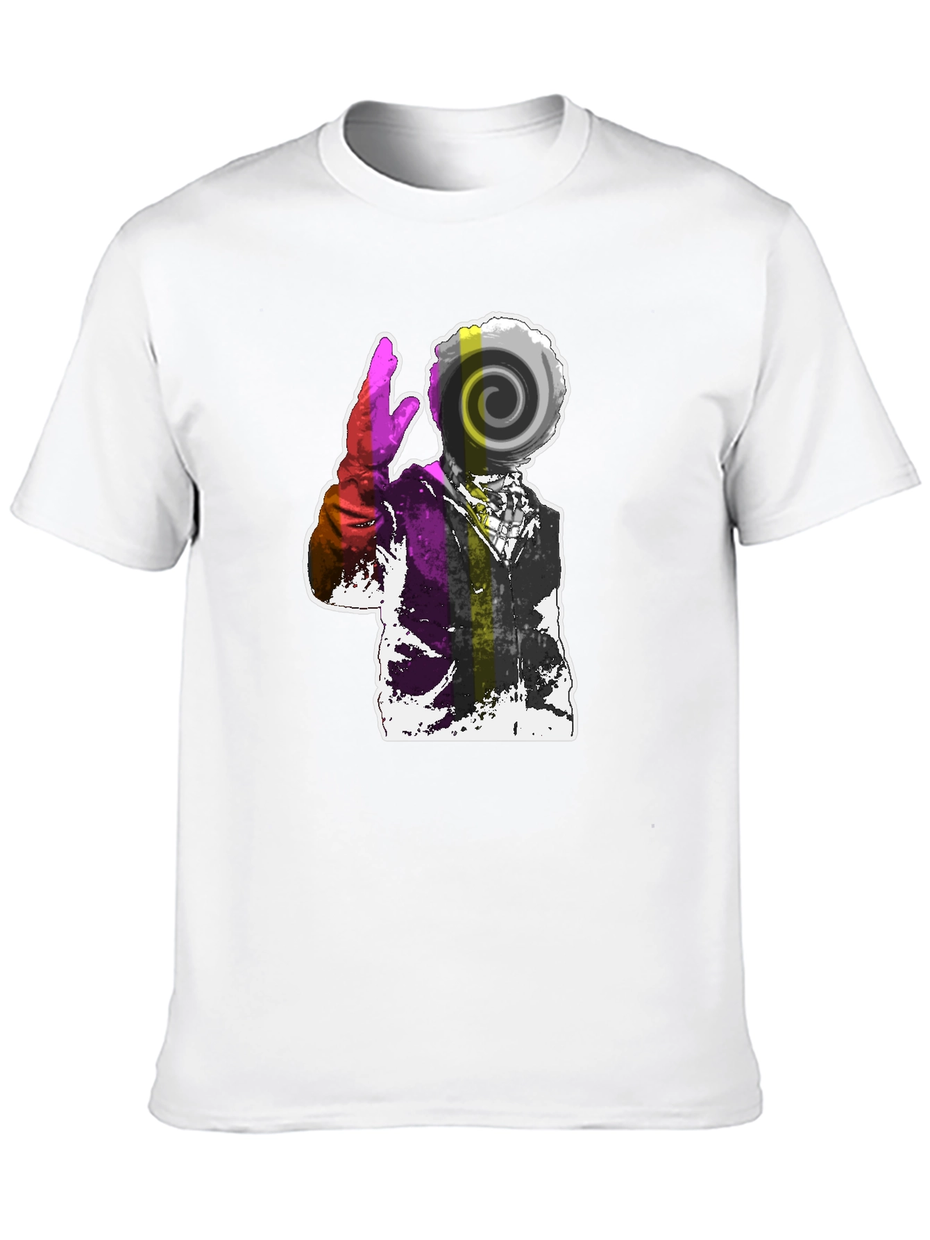 Black Abstract Swirl Graphic Tee - Men's Black T-Shirt view 10