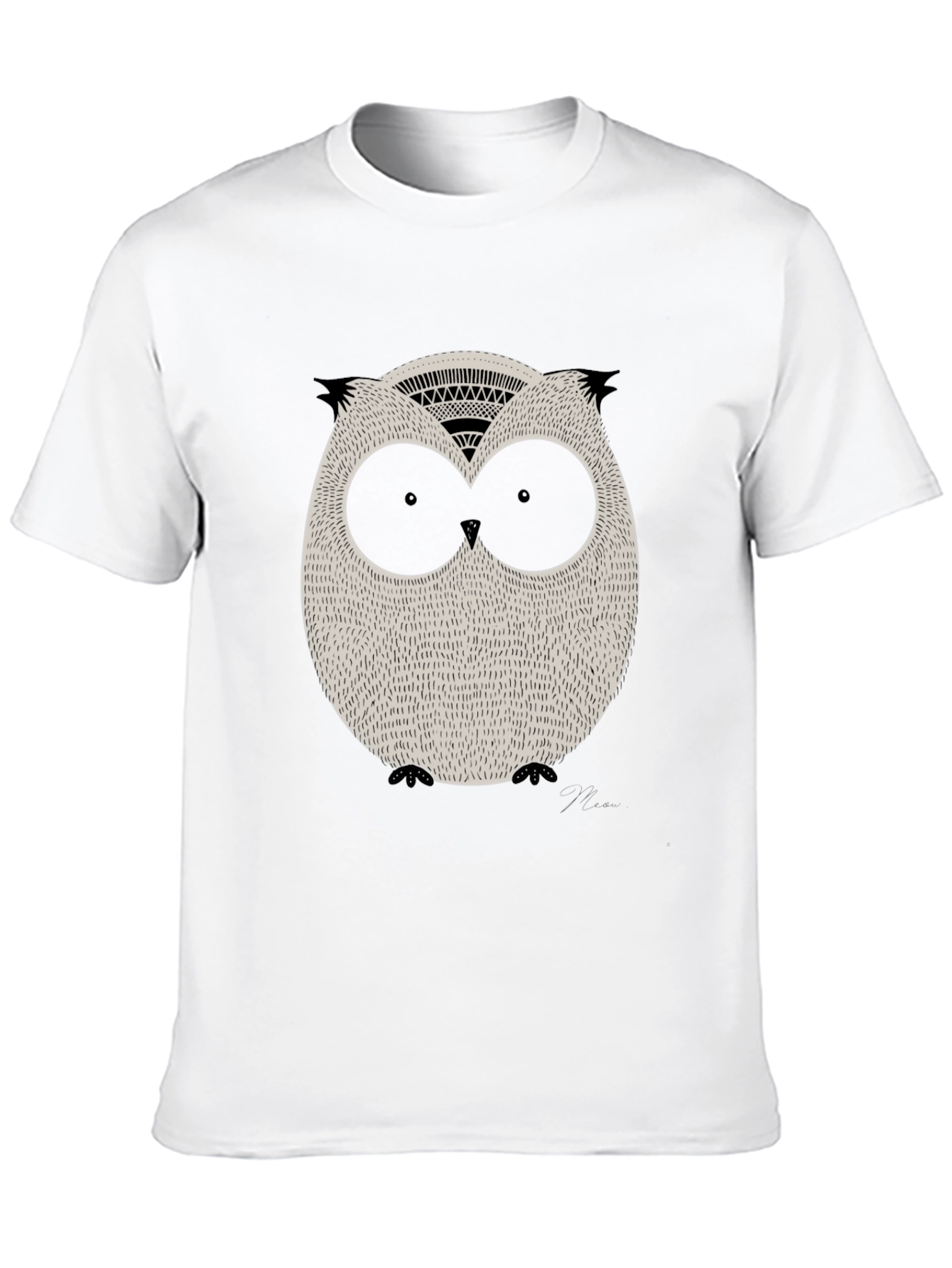 Cool Owl Graphic Print Black Tee - 10
