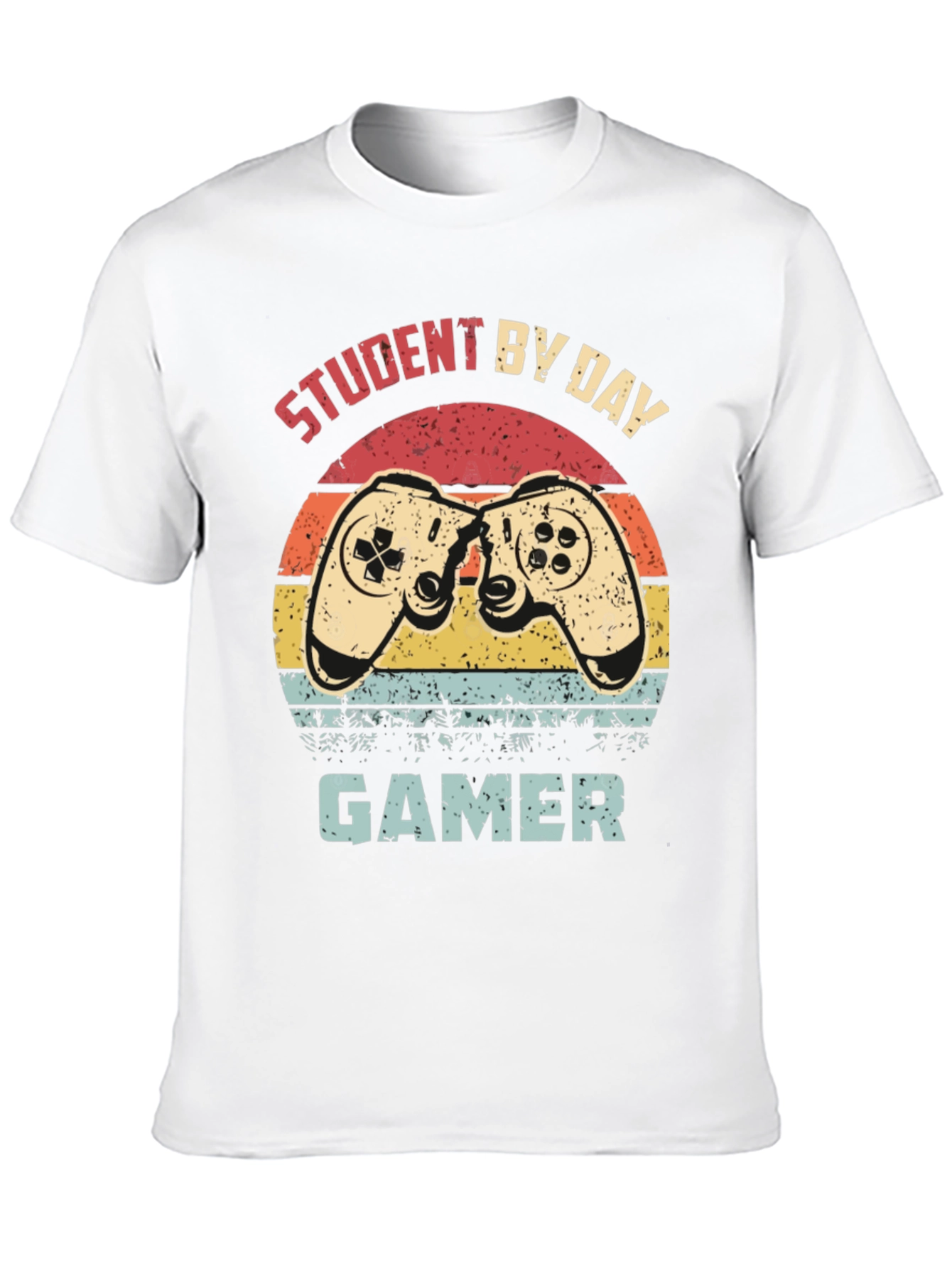 Black Student by Day Gamer T-Shirt - Retro Design view 10