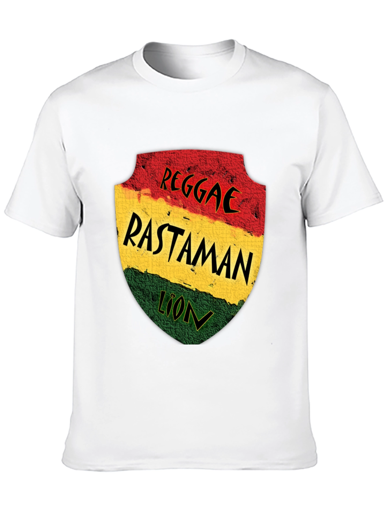 Black Reggae Rastaman Lion Graphic T-Shirt - Black view 10