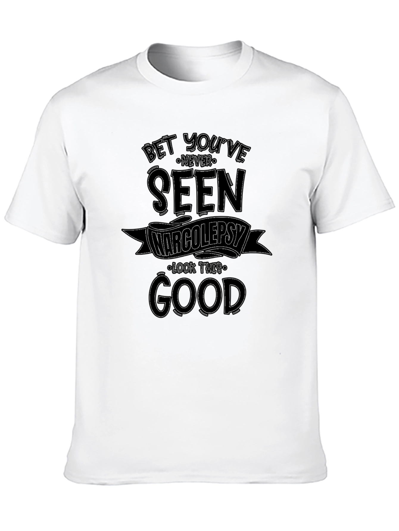 Black Narcolepsy Graphic Print Tee - Black Cotton Casual T-Shirt view 10