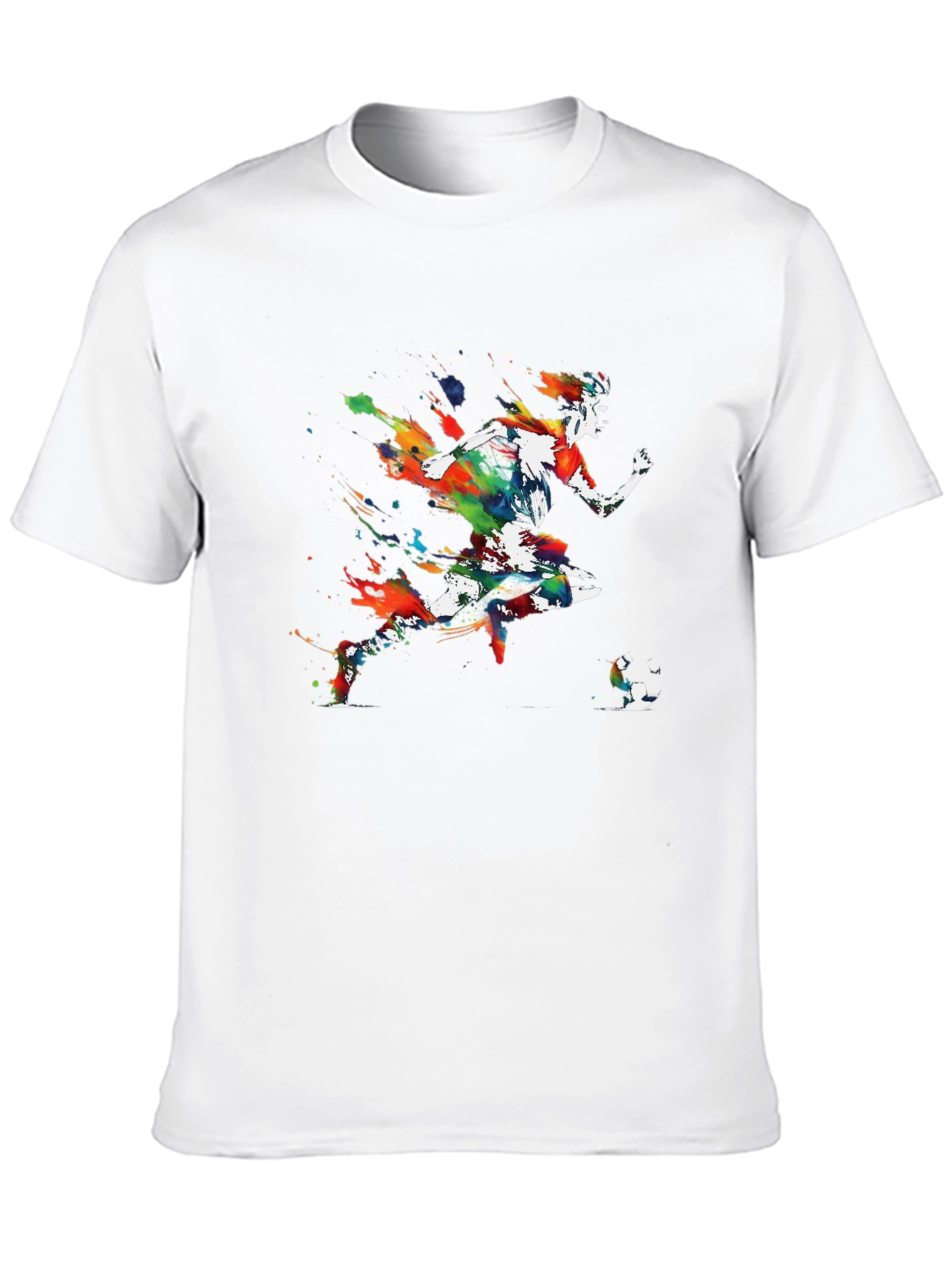 Black Abstract Soccer Player Black Graphic Tee view 10