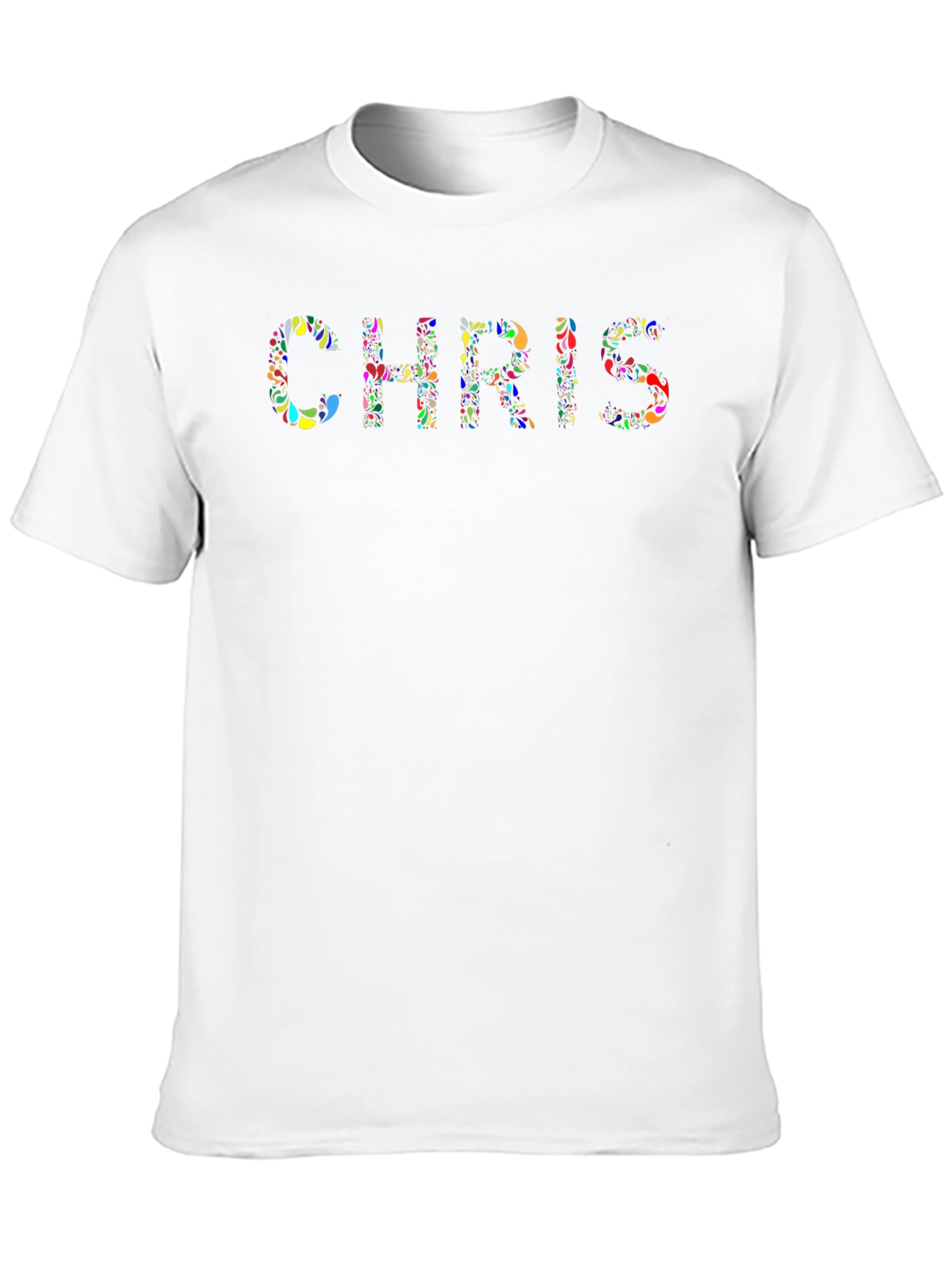 Black Colorful Floral CHRIS Custom T-Shirt view 10