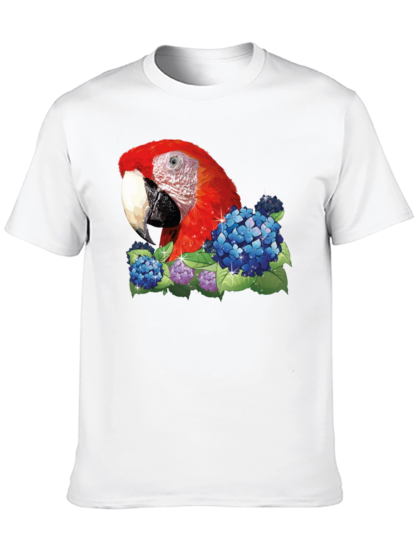 Black Parrot & Flowers Graphic T-Shirt - Black view 10