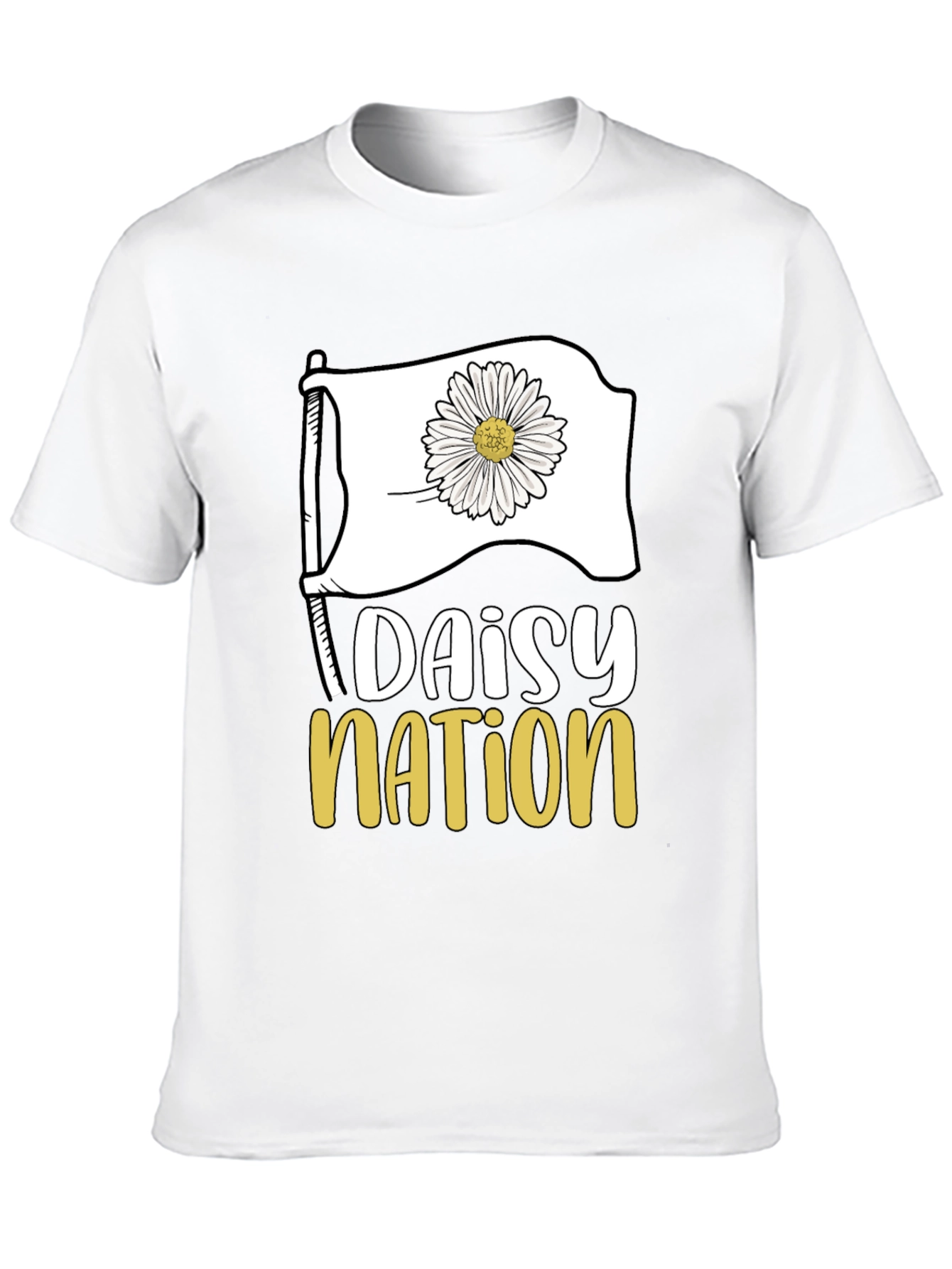 Black Daisy Nation Graphic Tee - Black Cotton T-Shirt view 10