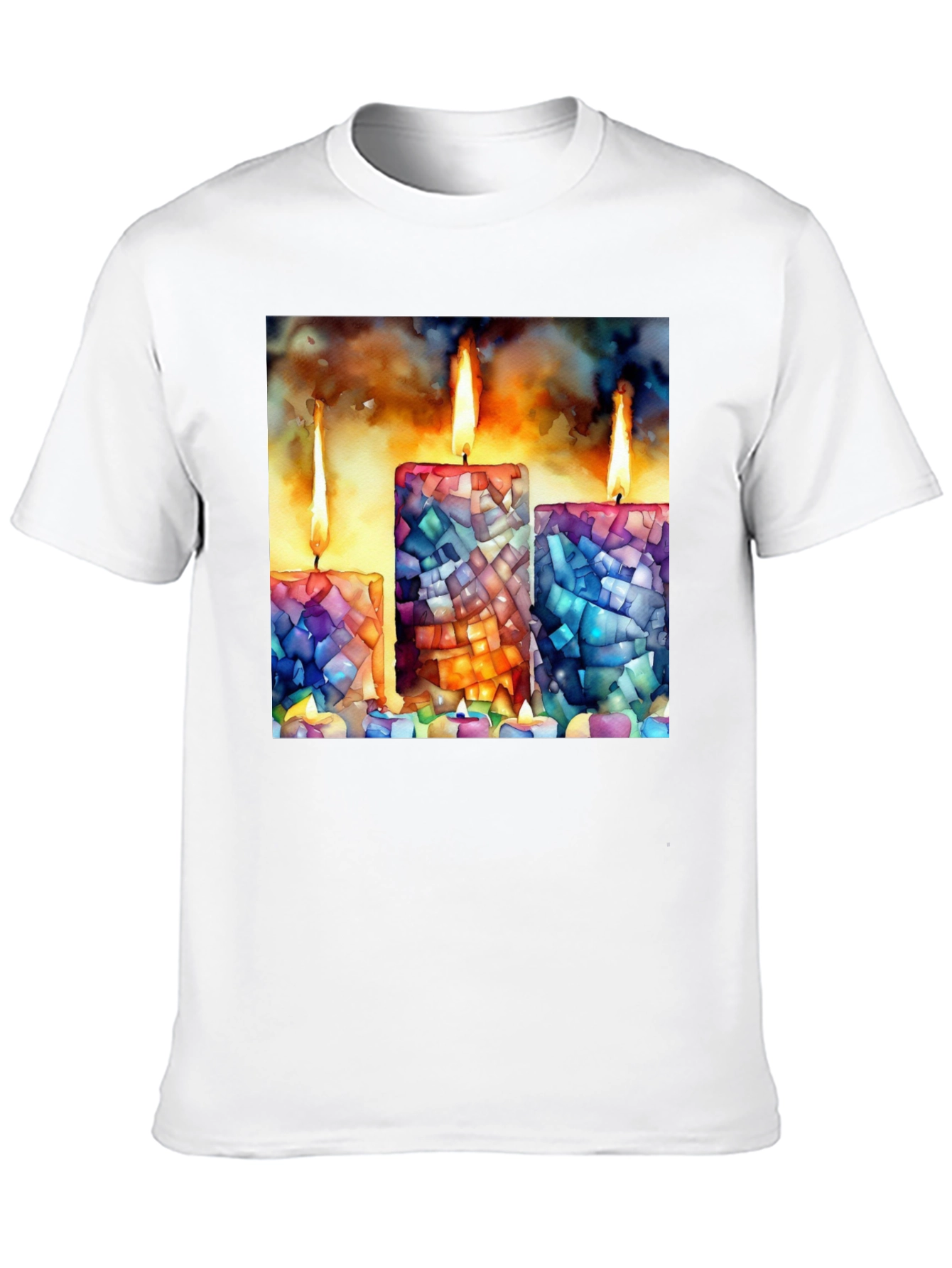 Black Mosaic Candle Print Tee - Artistic Comfort view 10