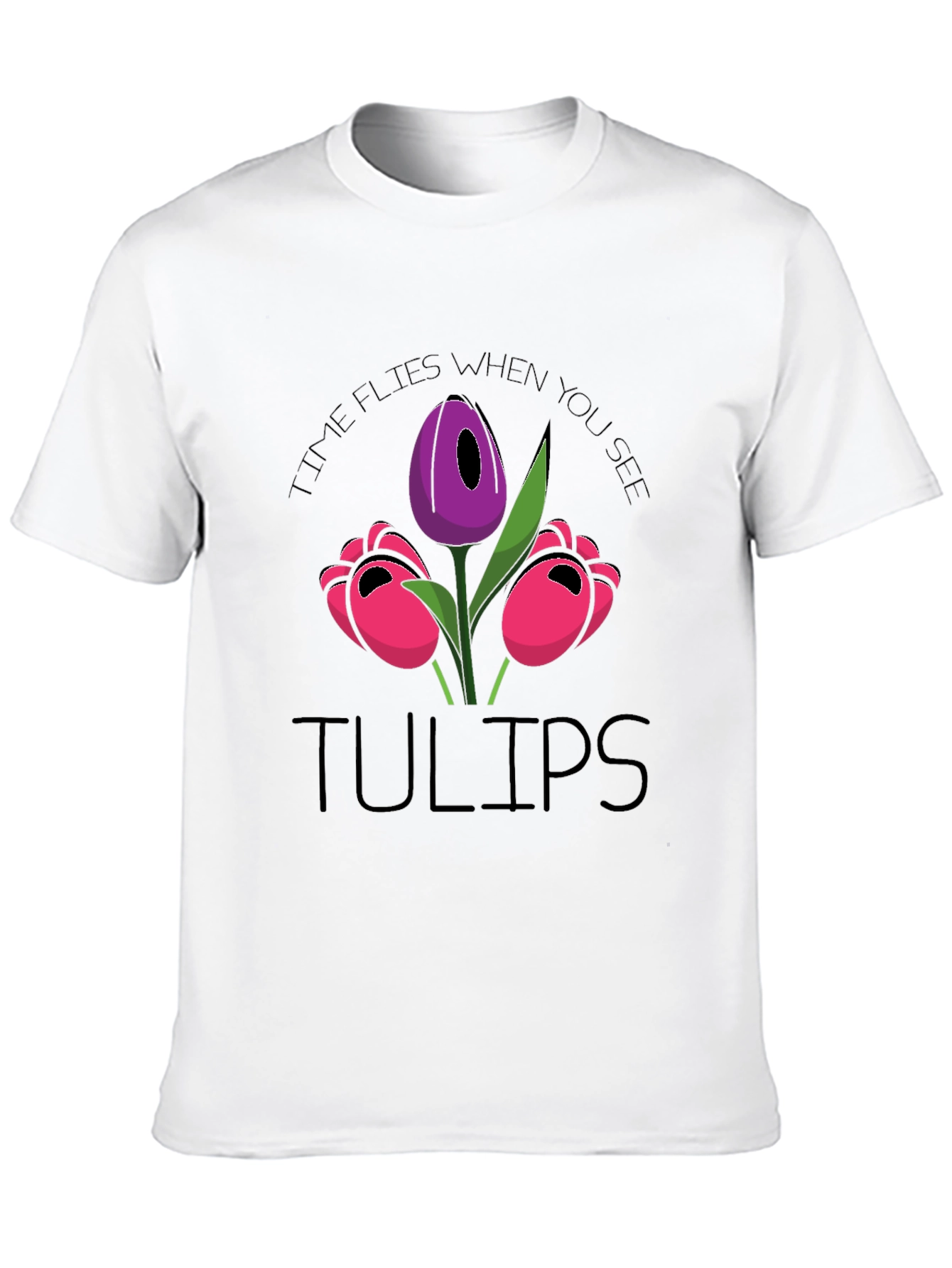 Black Tulips Graphic T-Shirt - Time Flies When You See Tulips view 10