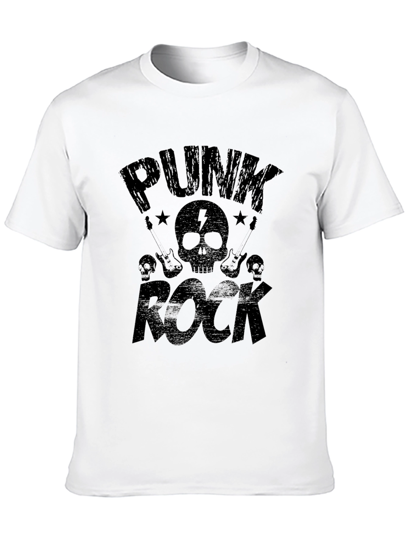 Black Punk Rock Graphic T-Shirt - Black view 10