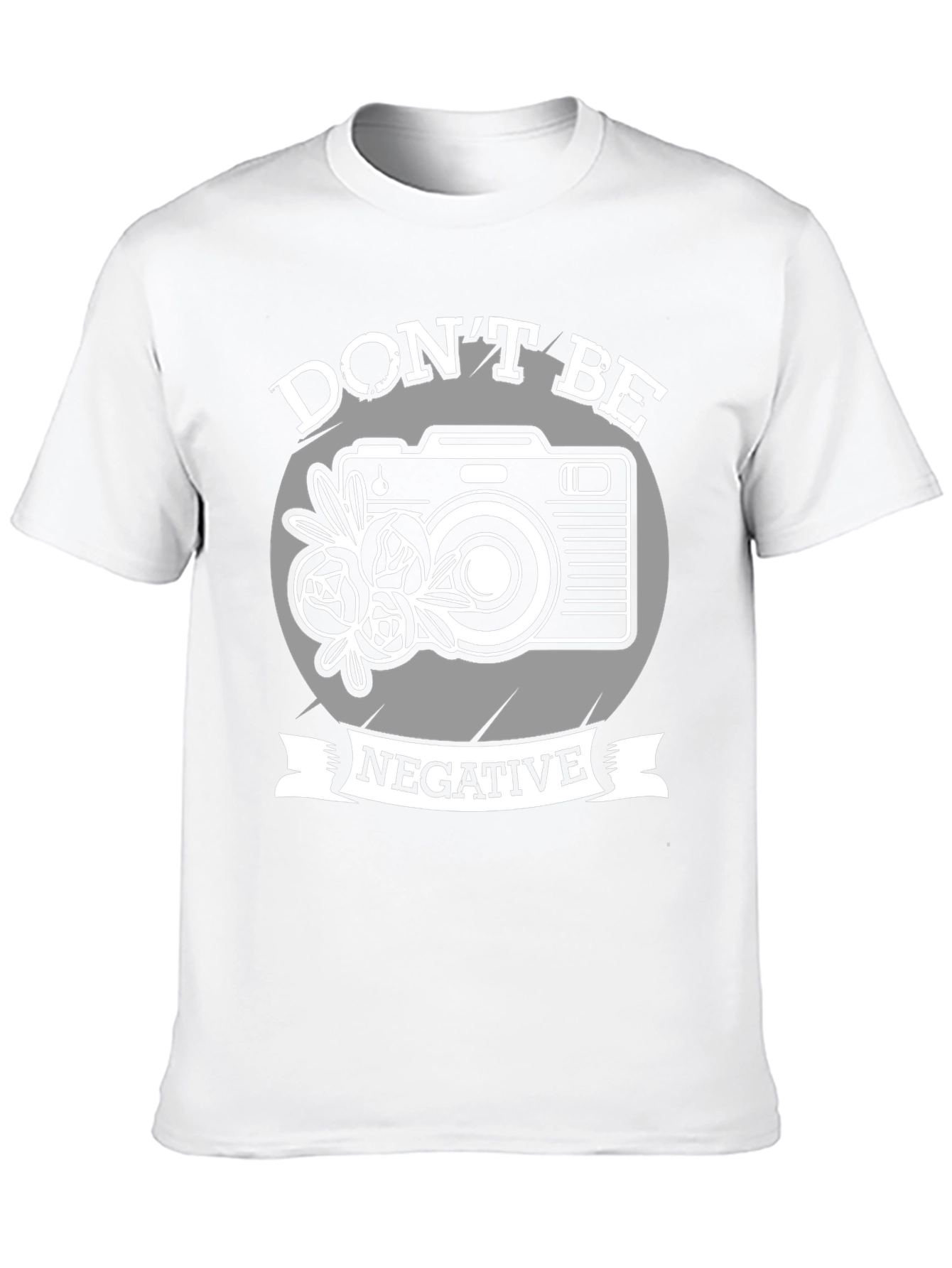 Black Don't Be Negative Camera Graphic T-Shirt view 10