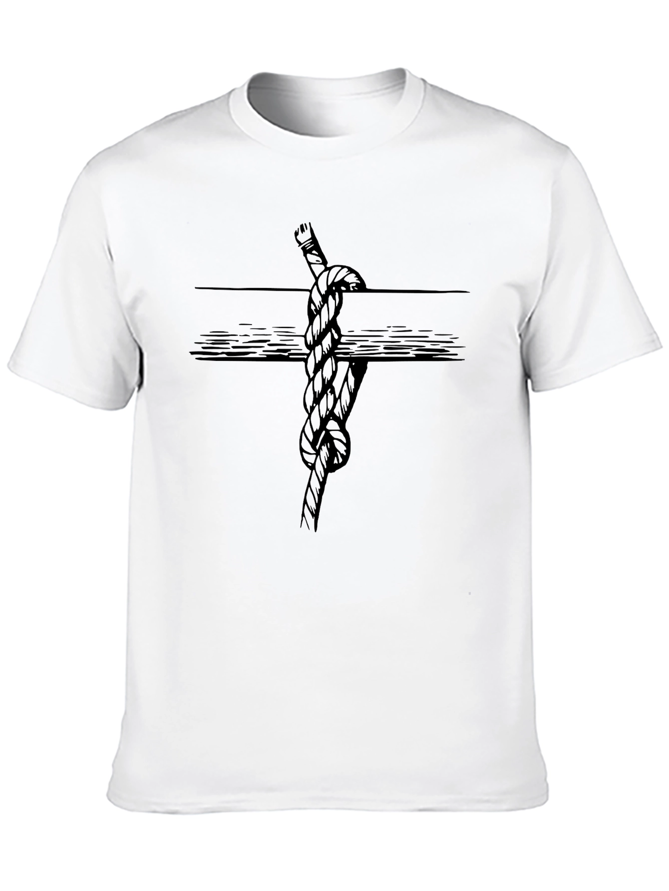 Black Nautical Knot Graphic Tee - Black Cotton Shirt view 10