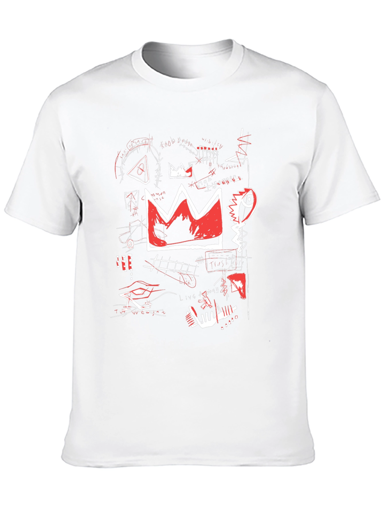 Black Basquiat Inspired Graphic Tee - Crown Design view 10