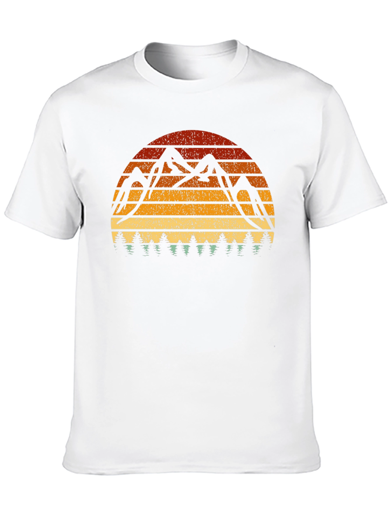 Black Retro Mountain Sunset T-Shirt view 10