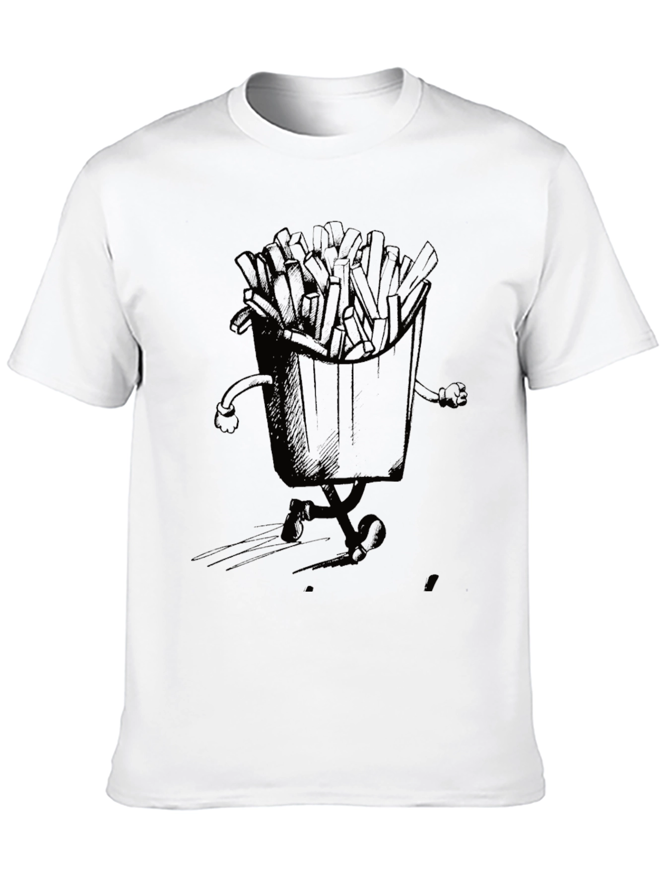 Black Running Fries Graphic T-Shirt - Black view 10