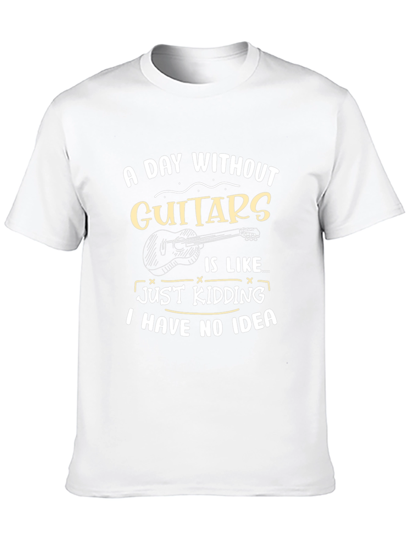 Black Funny Guitar T-Shirt - A Day Without Guitars view 10