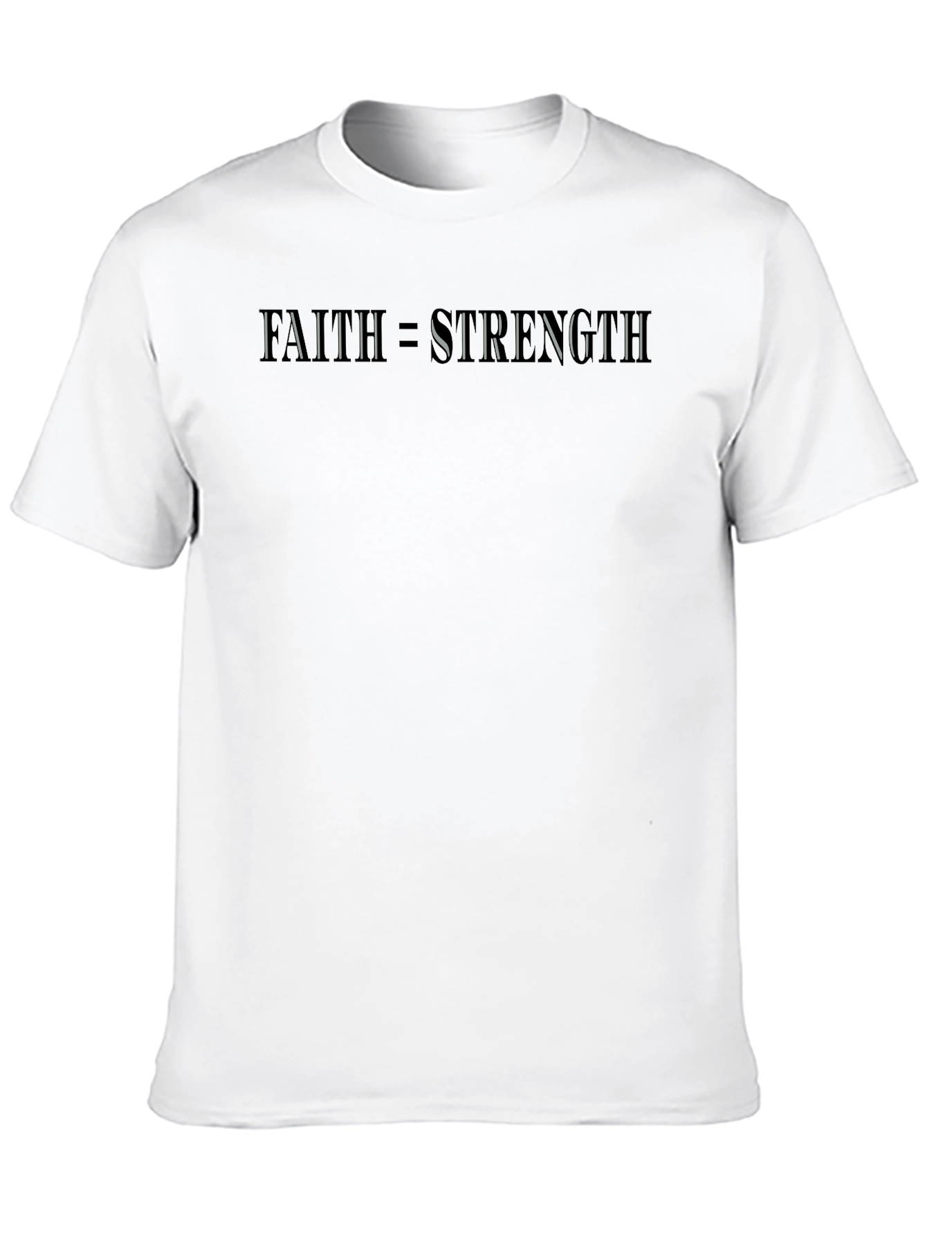 Black Faith Equals Strength Graphic Tee view 10