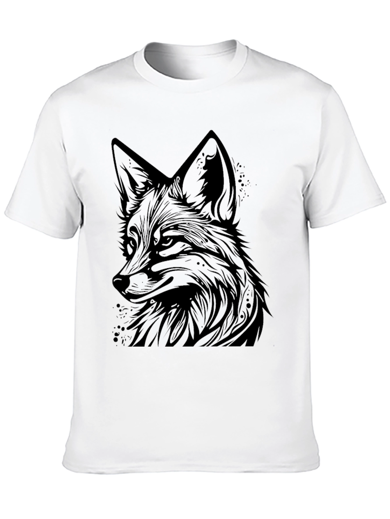 Black Fox Graphic Tee - Modern Animal Print T-Shirt view 10
