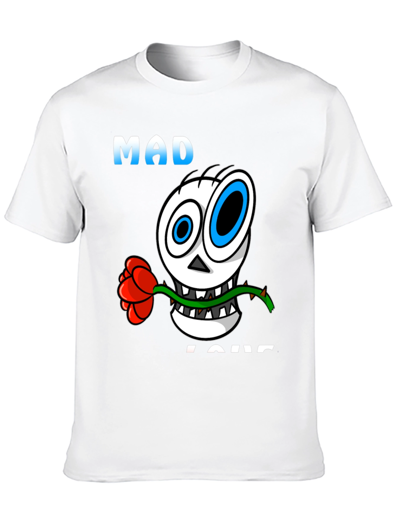 Black Mad Love Skull Graphic Black T-Shirt view 10