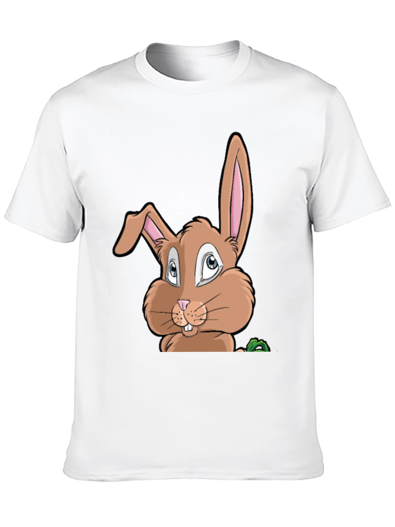 Black Cute Cartoon Bunny Graphic Black T-Shirt view 10