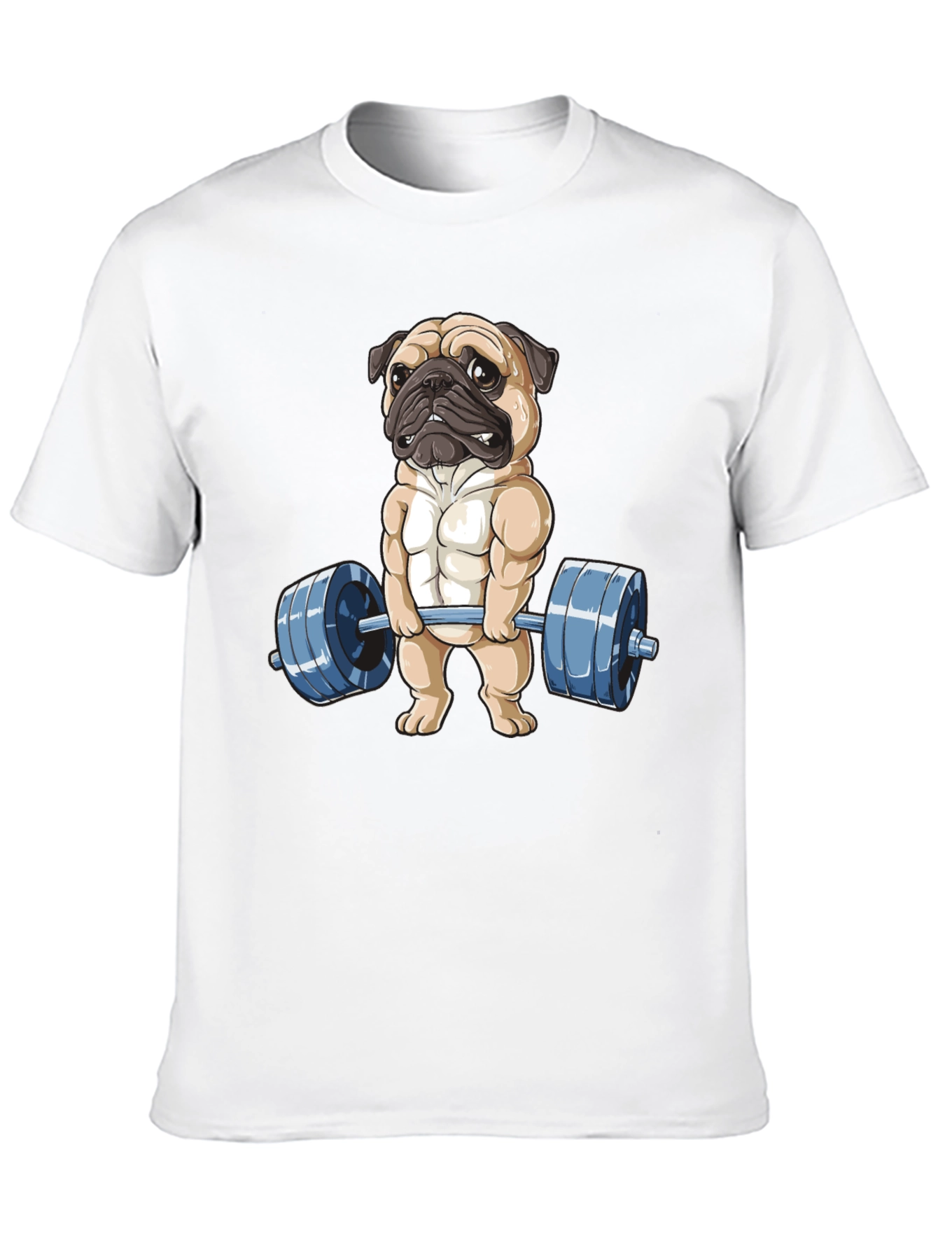 Black Pug Lifter T-Shirt - Black Cotton Fitness Tee view 10