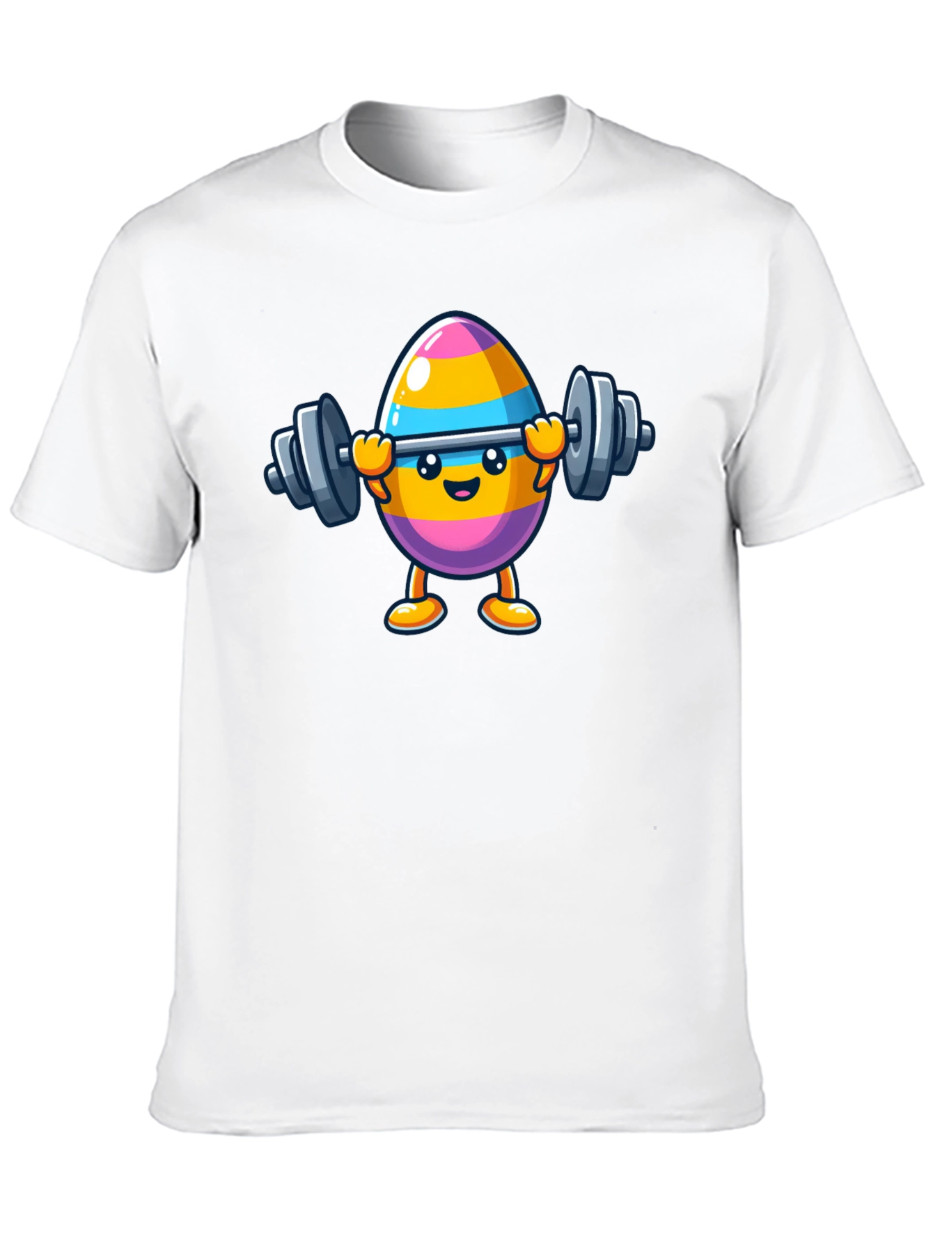 Black Easter Egg Lifting Weights Graphic T-Shirt view 10