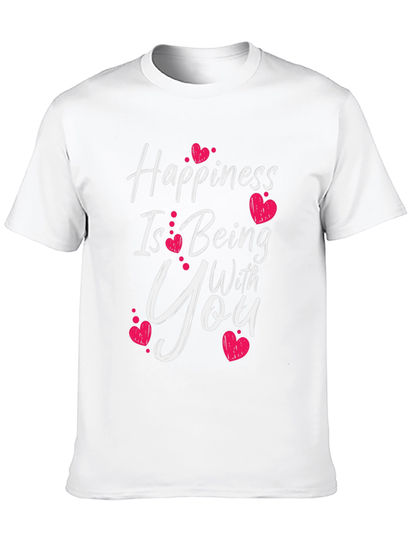 Black Happiness Is Being With You Graphic T-Shirt view 10