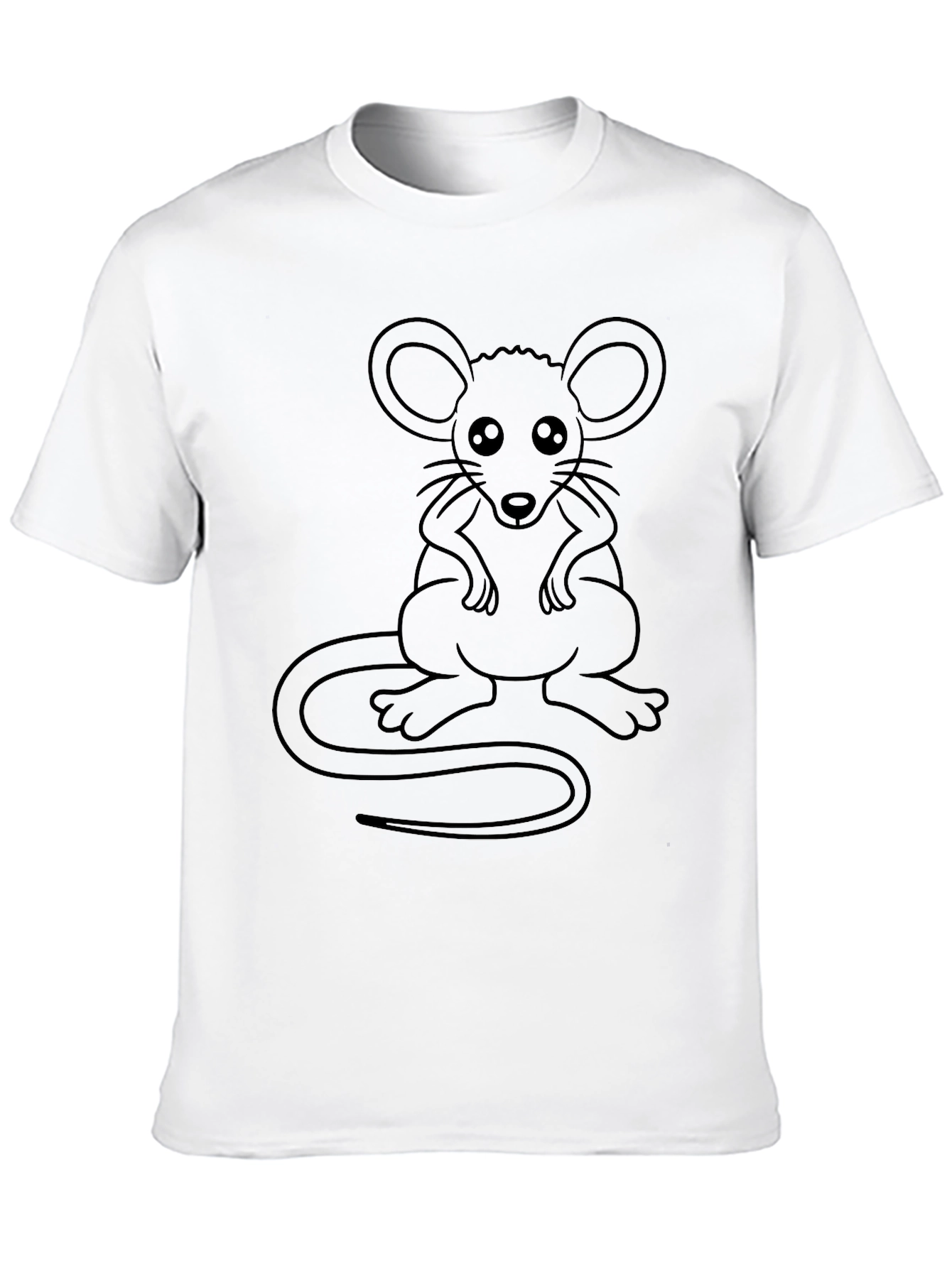 Black Black Graphic Tee - Cute Cartoon Mouse Design view 10