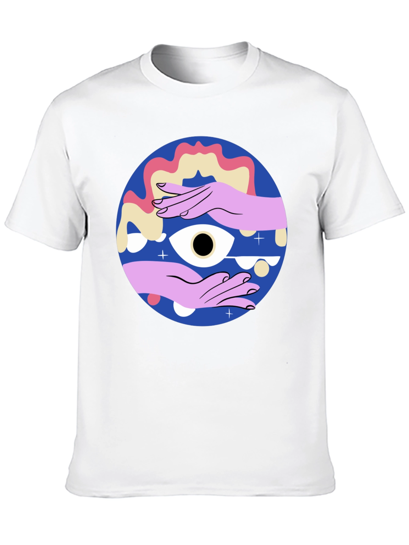 Black Mystic Eye Graphic Tee - Black Cotton Blend view 10