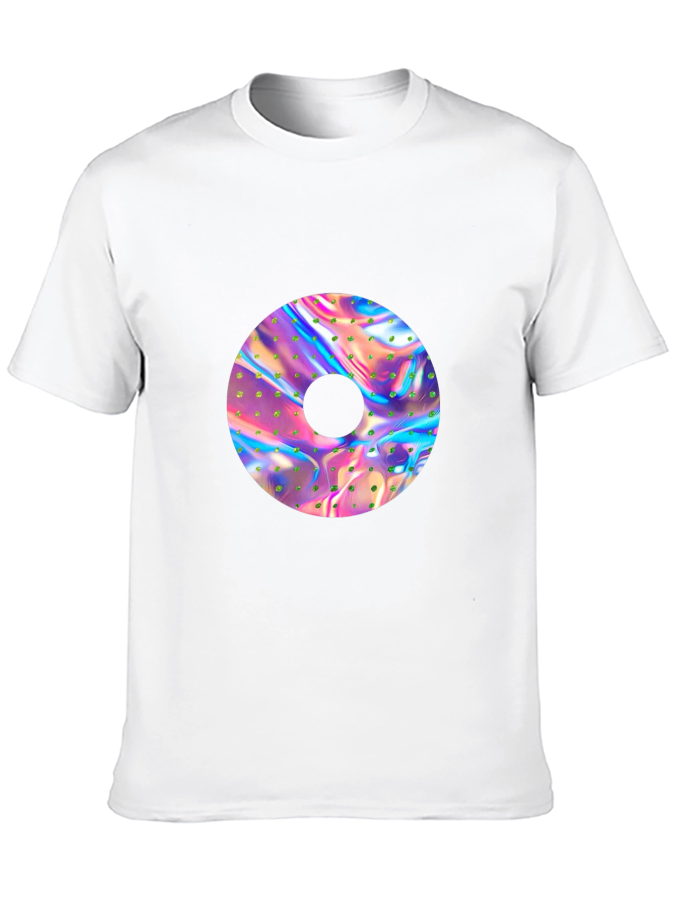 Black Holographic Donut Graphic Black Tee view 10