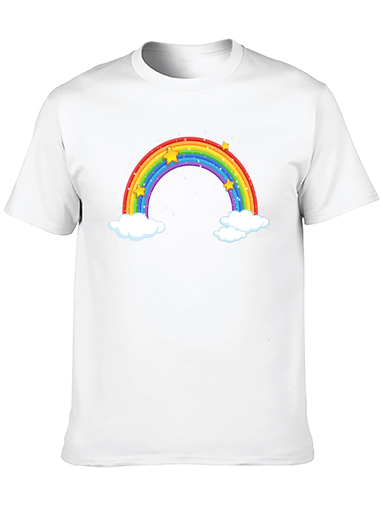 Black Rainbow & Stars Graphic Tee - Black Cotton view 10