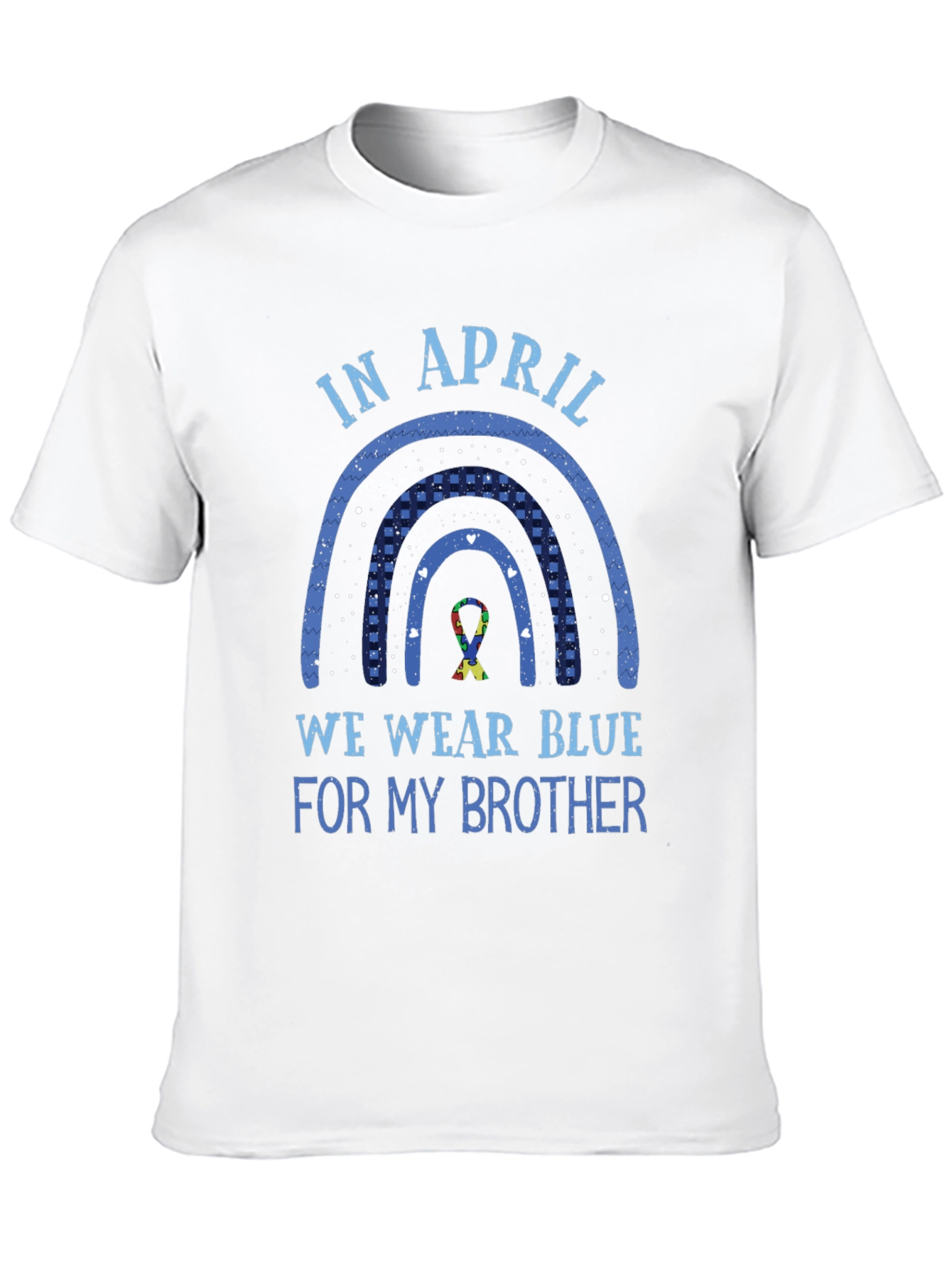 Black Autism Awareness Brother T-Shirt - Wear Blue in April view 10