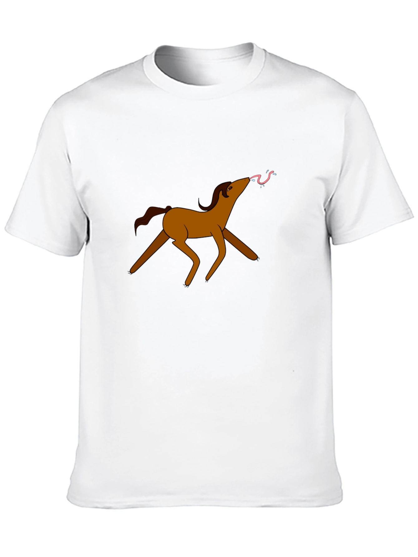 Black Cartoon Horse Graphic Tee - Unique Design view 10