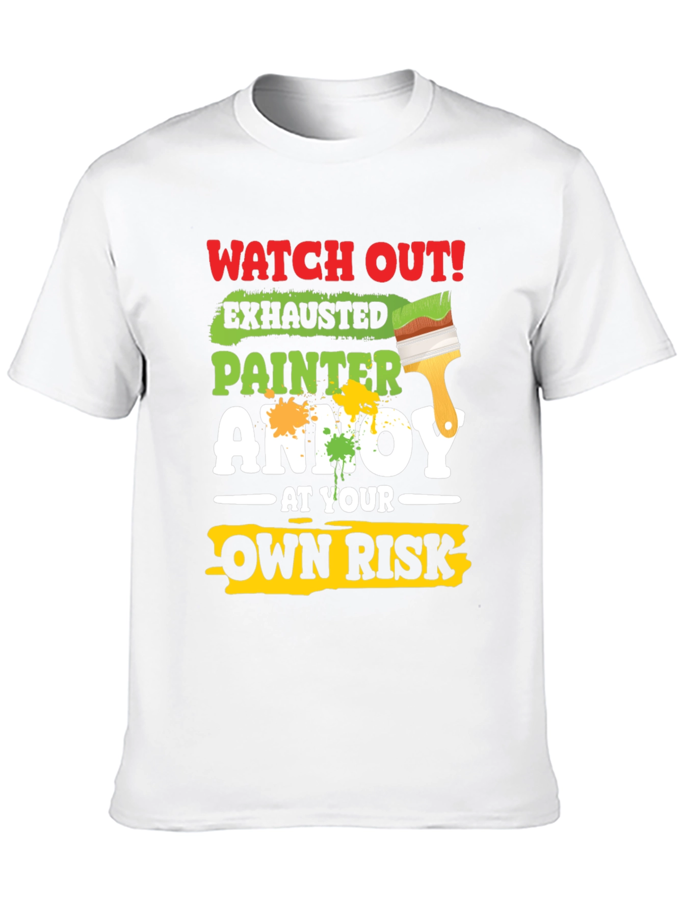 Black Exhausted Painter Graphic Tee - Humor T-Shirt view 10