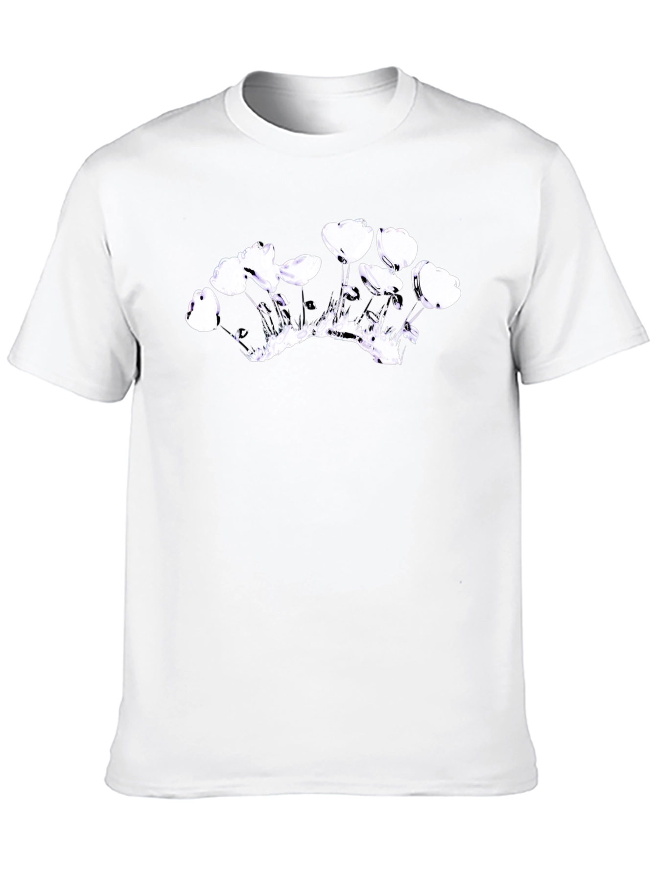 Black Abstract Floral Graphic Black T-Shirt view 10