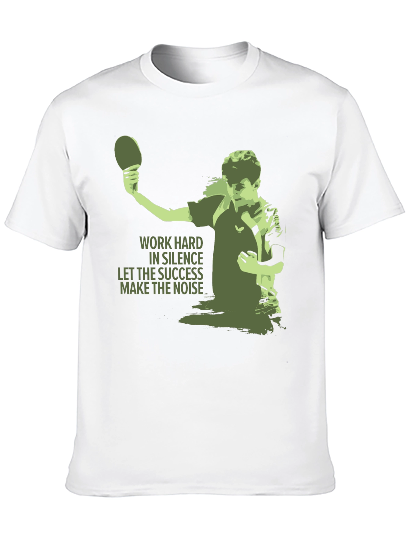 Black Table Tennis Graphic Tee - Work Hard T-Shirt view 10