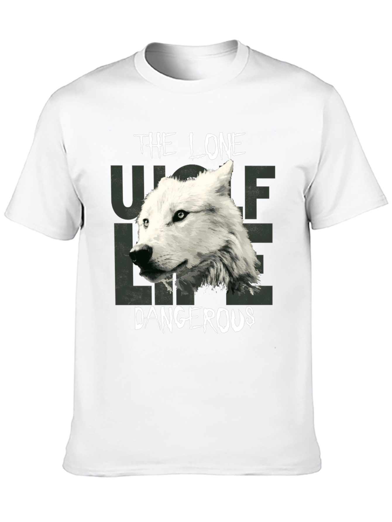 Black The Lone Wolf Dangerous Graphic T-Shirt view 10