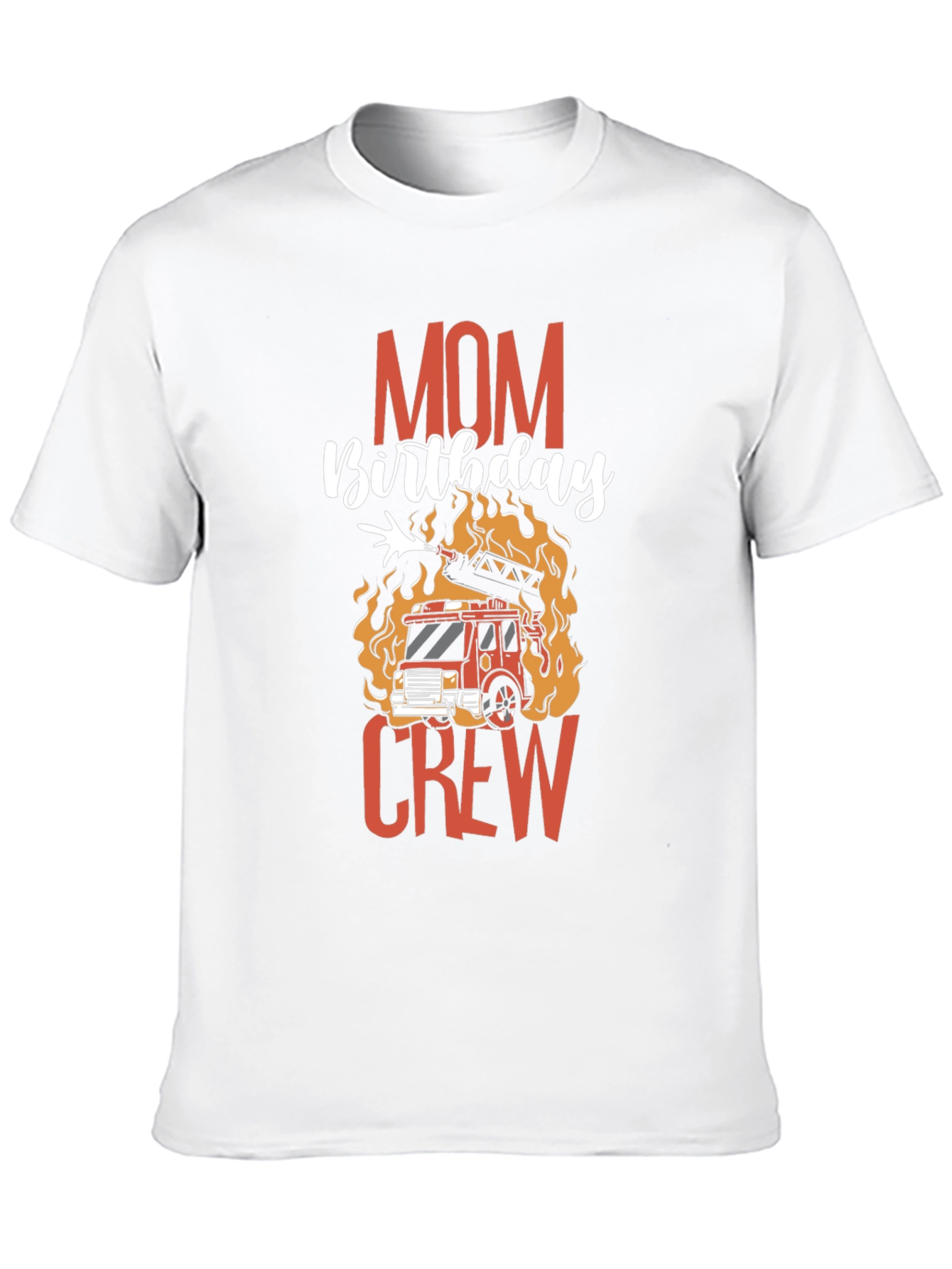 Black Mom Birthday Firetruck Crew Graphic T-Shirt view 10