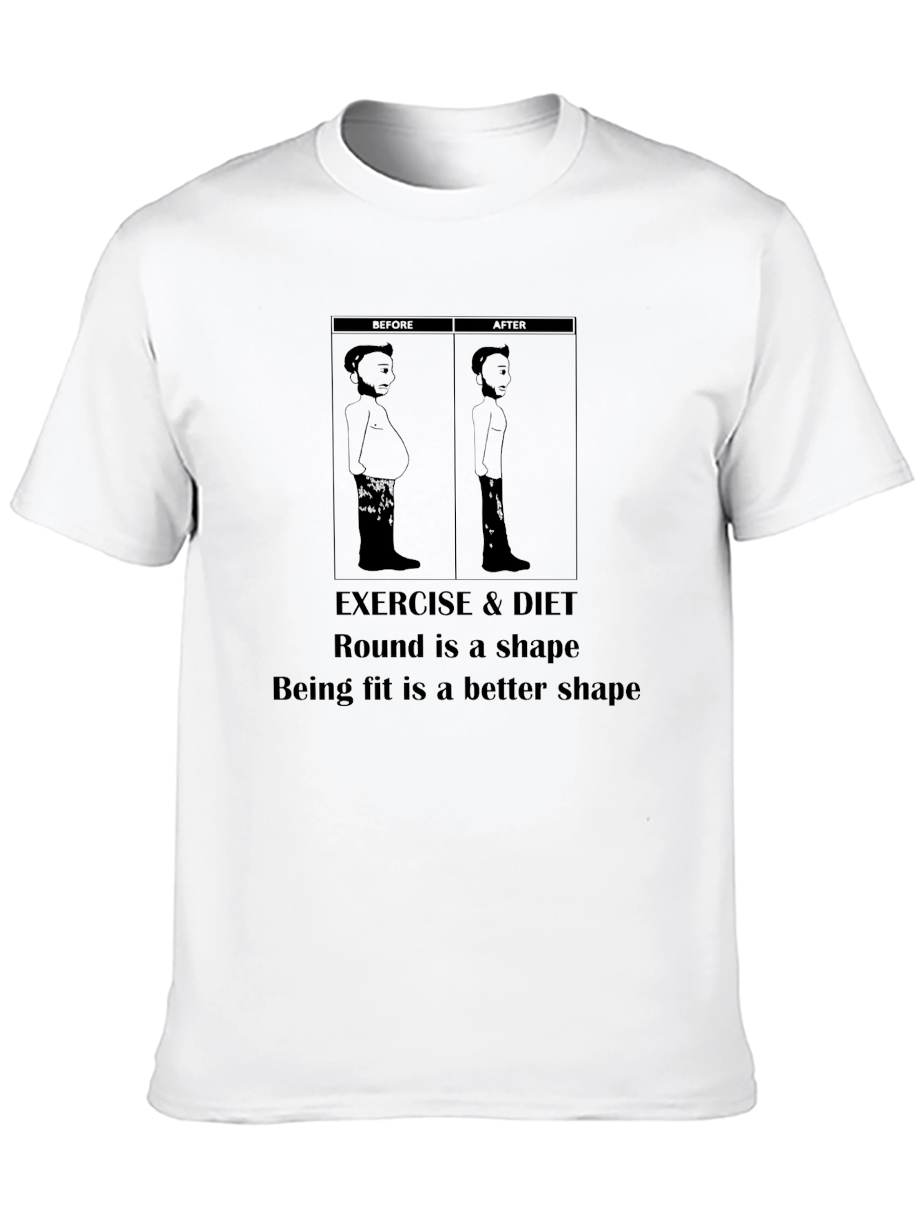 Black Exercise & Diet Funny Graphic T-Shirt view 10