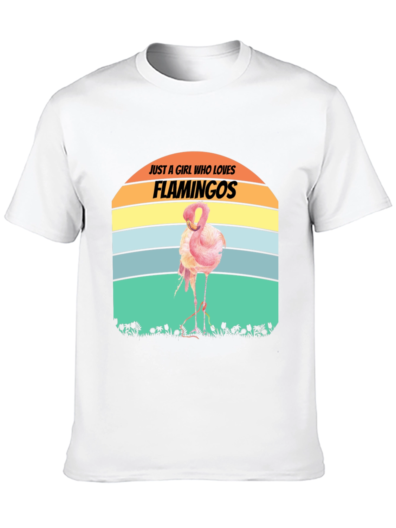 Black Just A Girl Who Loves Flamingos T-Shirt view 10