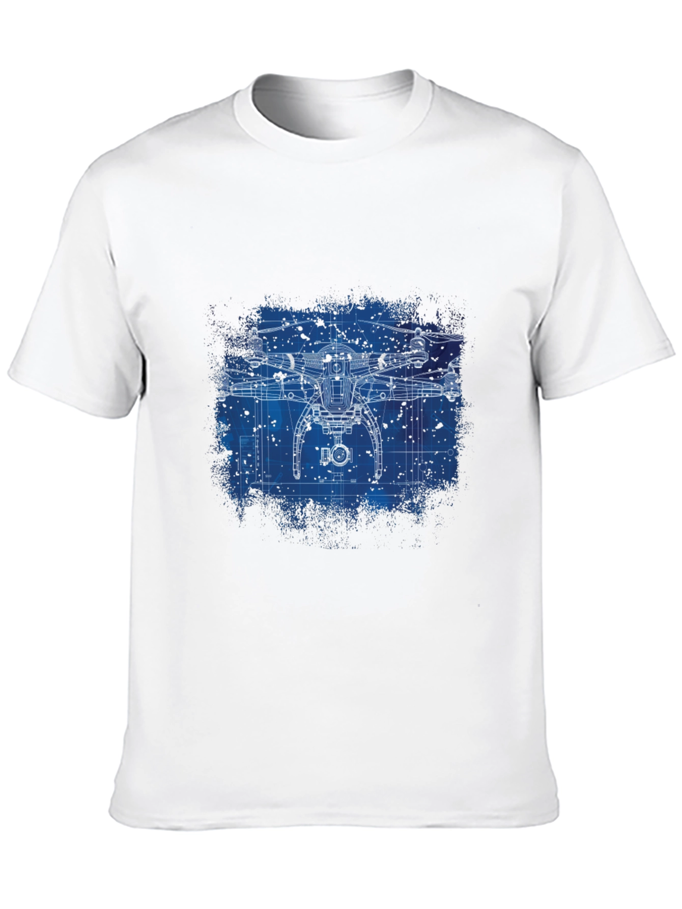 Black Drone Blueprint Graphic T-Shirt view 10