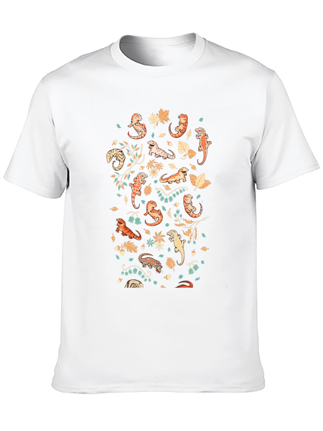 Black Bearded Dragon Print Crew Neck T-Shirt view 10