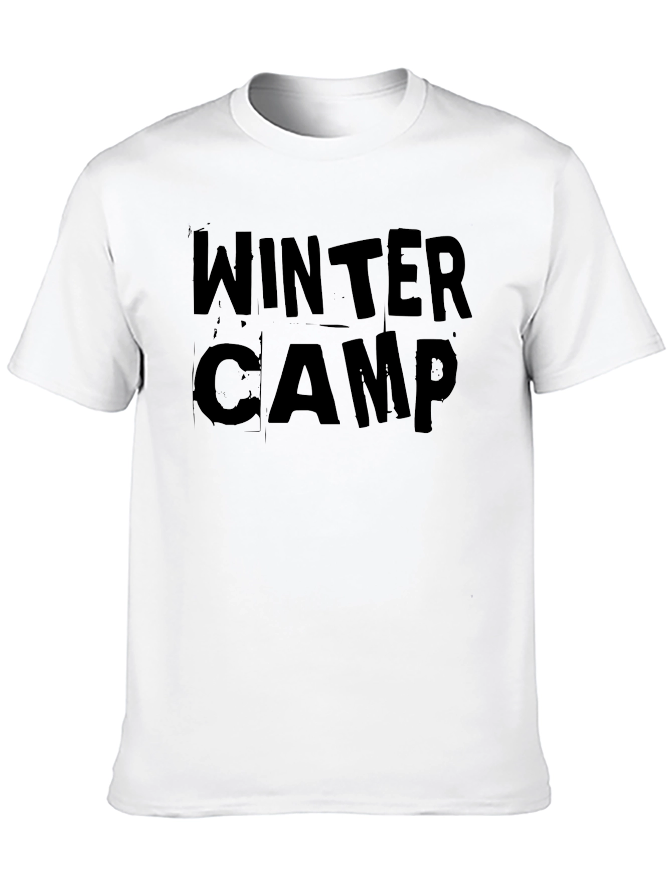 Black Winter Camp Graphic Tee - Black Cotton T-Shirt view 10