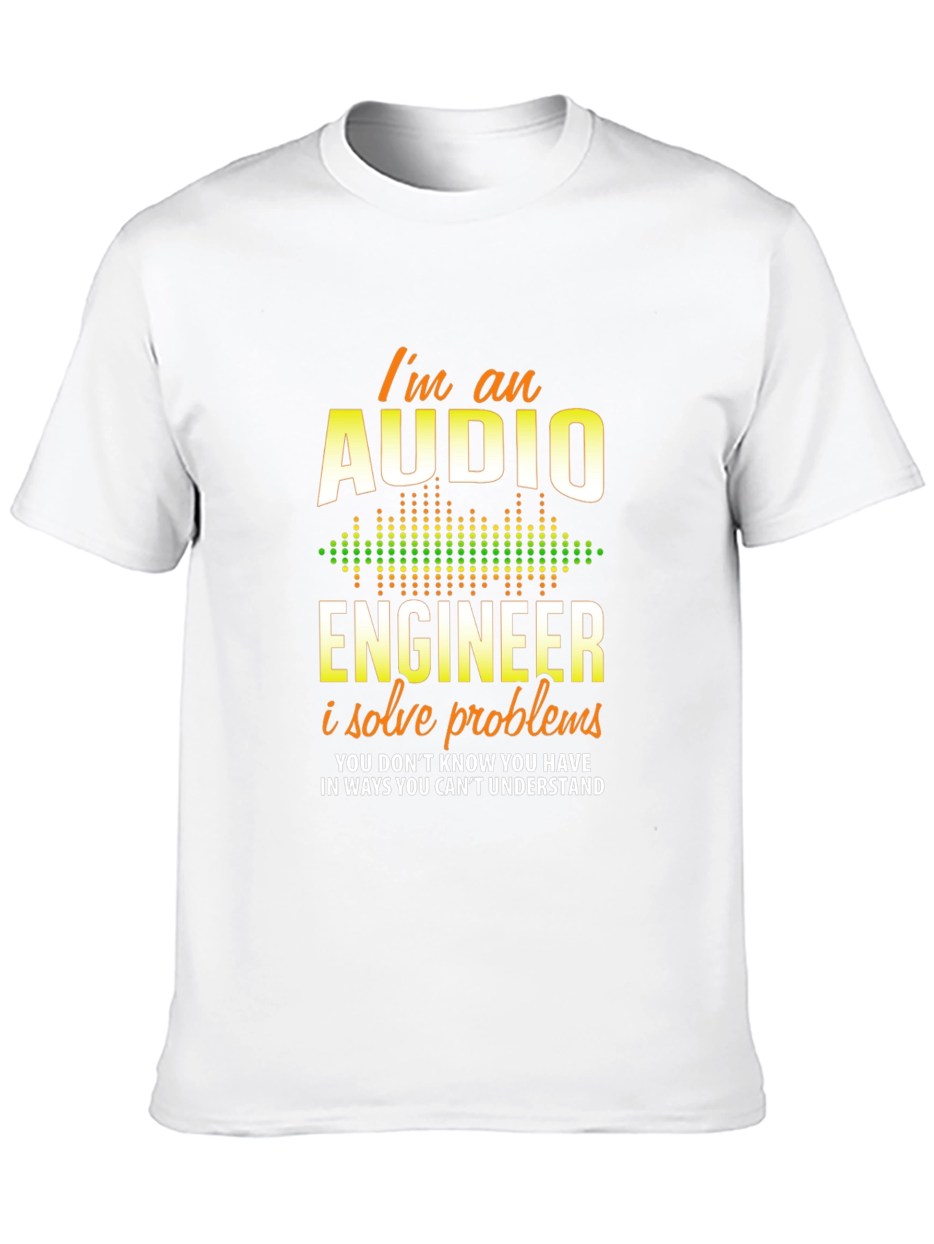 Black Audio Engineer T-Shirt - I Solve Problems Tee view 10