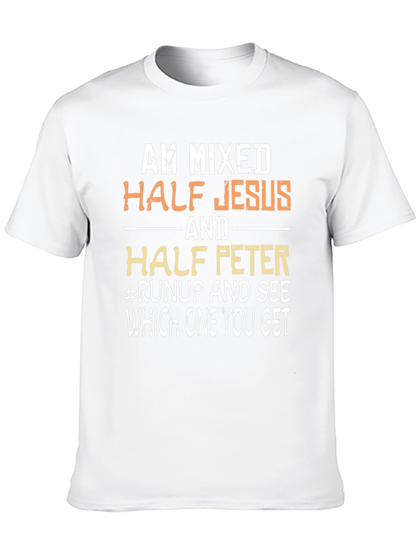 Black Am Mixed Half Jesus Half Peter T-Shirt view 10